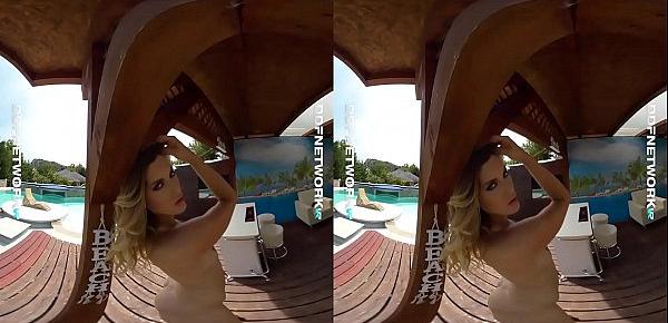  DDFNetwork VR - Poolside VR Striptease with Alice